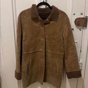 Brandon Thomas Tan Suede Teddy Jacket